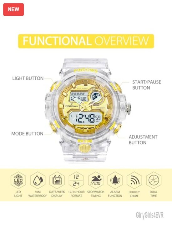 Women\'s Digital Sports Watch with 7 Color LED Light, Alarm, Stopwatch, main image 5